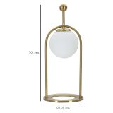 Lampada da Tavolo Bianco Opaco oro Necessaria 1 Lampadina Attacco e14, Interruttore Manuale - Andong