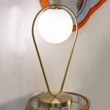 Lampada da Tavolo Bianco oro Necessaria 1 Lampadina Attacco e14, Interruttore Manuale - Basomo