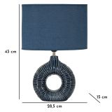Lampada da Tavolo blu Necessaria 1 Lampadina Attacco e14, Paralume - Mirny