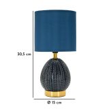 Lampada da Tavolo blu oro Necessaria 1 Lampadina Attacco e14, Paralume - Yakuta