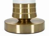 Lampada da tavolo Bonefro, Luce da scrivania, Luminaria da ufficio, Lampada da lavoro, Bianco e Oro, 31x31 h52 cm