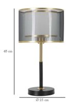 Lampada da tavolo Chiaroscuro, 25x25 h48 cm, Nero e Oro