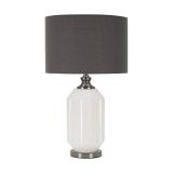 Lampada da tavolo Cibrica, Luce da scrivania , Luminaria da ufficio, Lampada da lavoro, 38x38 h65 cm, Bianco e Grigio