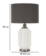 Lampada da tavolo Cibrica, Luce da scrivania , Luminaria da ufficio, Lampada da lavoro, 38x38 h65 cm, Bianco e Grigio