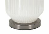 Lampada da tavolo Cibrica, Luce da scrivania , Luminaria da ufficio, Lampada da lavoro, 38x38 h65 cm, Bianco e Grigio