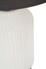 Lampada da tavolo Cibrica, Luce da scrivania , Luminaria da ufficio, Lampada da lavoro, 38x38 h65 cm, Bianco e Grigio