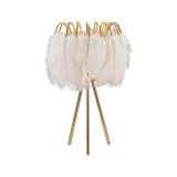 Lampada da tavolo Estofado, 40x40 h60 cm, Bianco e Oro