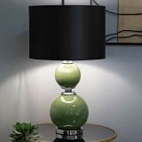 Lampada da tavolo Falletto, 38x38 h65 cm, Verde e Grigio