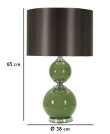 Lampada da tavolo Falletto, 38x38 h65 cm, Verde e Grigio