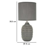 Lampada da Tavolo Grigio Necessaria 1 Lampadina Attacco e14, Paralume - Bethel