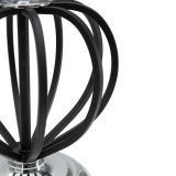 Lampada da Tavolo Nero Argento Necessaria 1 Lampadina Paralume, Attacco e27 - Bundi
