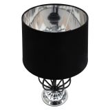 Lampada da Tavolo Nero Argento Necessaria 1 Lampadina Paralume, Attacco e27 - Bundi