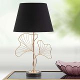 Lampada da Tavolo Nero oro Necessaria 1 Lampadina Attacco e27, Paralume - Hida