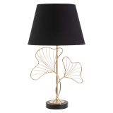 Lampada da Tavolo Nero oro Necessaria 1 Lampadina Attacco e27, Paralume - Hida