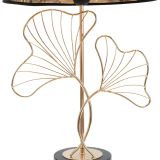 Lampada da Tavolo Nero oro Necessaria 1 Lampadina Attacco e27, Paralume - Hida