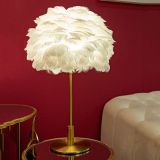 Lampada da Tavolo oro Bianco Necessaria 1 Lampadina Attacco e27, Paralume - Bala