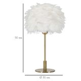 Lampada da Tavolo oro Bianco Necessaria 1 Lampadina Attacco e27, Paralume - Bala