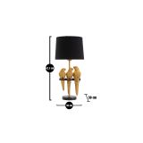 Lampada da Tavolo oro Nero Decorazione con Pappagalli Attacco e27, Paralume - Paia