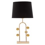 Lampada da Tavolo oro Nero Necessaria 1 Lampadina Attacco e27, Paralume - Babarora