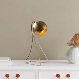 Lampada da Tavolo oro Paralume Attacco e 14 max 40 w, Interruttore Connessione Diretta - Polia