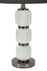 Lampada da tavolo Presolana, 33x33 h57 cm, Bianco e Grigio