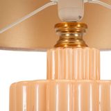 Lampada da Tavolo Rosa Perlato Rosa Salmone Necessaria 1 Lampadina Paralume, Attacco e27 - Dabaparo