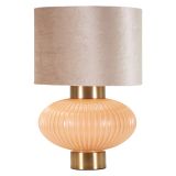 Lampada da Tavolo Rosa Perlato Rosa Salmone Necessaria 1 Lampadina Paralume, Attacco e27 - Fanoti