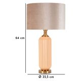 Lampada da Tavolo Rosa Perlato Rosa Salmone Necessaria 1 Lampadina Paralume, Attacco e27 - Fapa