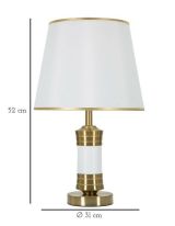 Lampada da tavolo Sinopia, Bianco e Oro, 31x31 h52 cm