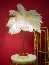 Lampada da tavolo Sinopia, Bianco e Oro, 40x40 h55 cm