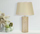 Lampada da tavolo Supreme, Bianco e Oro, 30x30 h48 cm