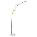 Lampada da Terra Bianco Marmo oro Necessarie 6 Lampadine Attacco e14, Interruttore Pedaliera - Bale