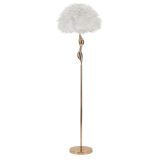Lampada da Terra Bianco oro Necessaria 1 Lampadina Attacco e27, Paralume - Skagwa