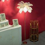 Lampada da Terra Bianco oro Necessarie 3 Lampadine Attacco e14, Paralume - Bakamo
