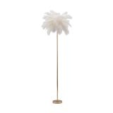 Lampada da Terra Bianco oro Necessarie 3 Lampadine Attacco e14, Paralume - Bakamo
