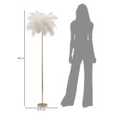 Lampada da Terra Bianco oro Necessarie 3 Lampadine Attacco e14, Paralume - Bakamo