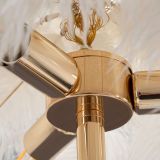 Lampada da Terra Bianco oro Necessarie 3 Lampadine Attacco e14, Paralume - Bakamo