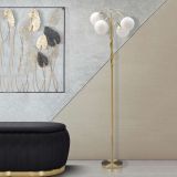 Lampada da Terra Bianco oro Necessarie 4 Lampadine Attacco e14, Interruttore Pedaliera - Famani