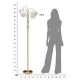 Lampada da Terra Bianco oro Necessarie 4 Lampadine Attacco e14, Interruttore Pedaliera - Famani
