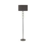 Lampada da terra Bistrita, Luce da terra, Lampada da pavimento, Lampada a stelo, 43x43 h163 cm, Bianco e Grigio