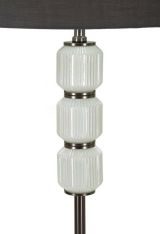 Lampada da terra Bistrita, Luce da terra, Lampada da pavimento, Lampada a stelo, 43x43 h163 cm, Bianco e Grigio