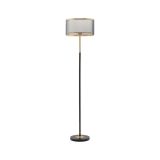 Lampada da terra Blera, Luce da terra, Lampada da pavimento, Lampada a stelo, 35x35 h153 cm, Nero e Oro