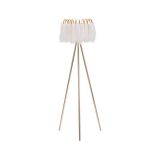 Lampada da terra Blufi, Luce da terra, Lampada da pavimento, Lampada a stelo, 46x46 h147 cm, Bianco e Oro