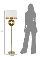 Lampada da terra Bore, Luce da terra, Lampada da pavimento, Lampada a stelo, 40x40 h151 cm, Bianco e Oro
