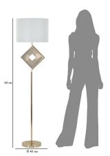 Lampada da terra Inchiostro, 40x40 h161 cm, Bianco e Oro