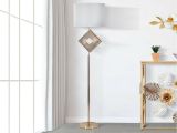 Lampada da terra Inchiostro, 40x40 h161 cm, Bianco e Oro