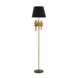 Lampada da Terra Nero oro Necessaria 1 Lampadina Attacco e27, Paralume - Dariha