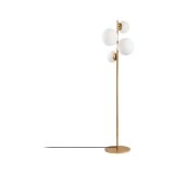 Lampada da Terra oro Bianco Paralume Attacco e 14 max 40 w, Interruttore Connessione Diretta - Mannelli