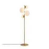 Lampada da Terra oro Bianco Paralume Attacco e 14 max 40 w, Interruttore Connessione Diretta - Mannelli