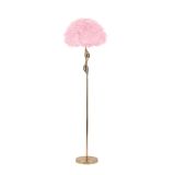 Lampada da Terra Rosa oro Necessaria 1 Lampadina Attacco e27, Paralume - Skagwa